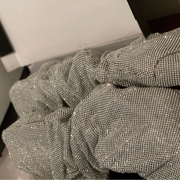 Crystal Rhinestone Embellished Slouch Boots New with Defeats - Picture 12 of 14